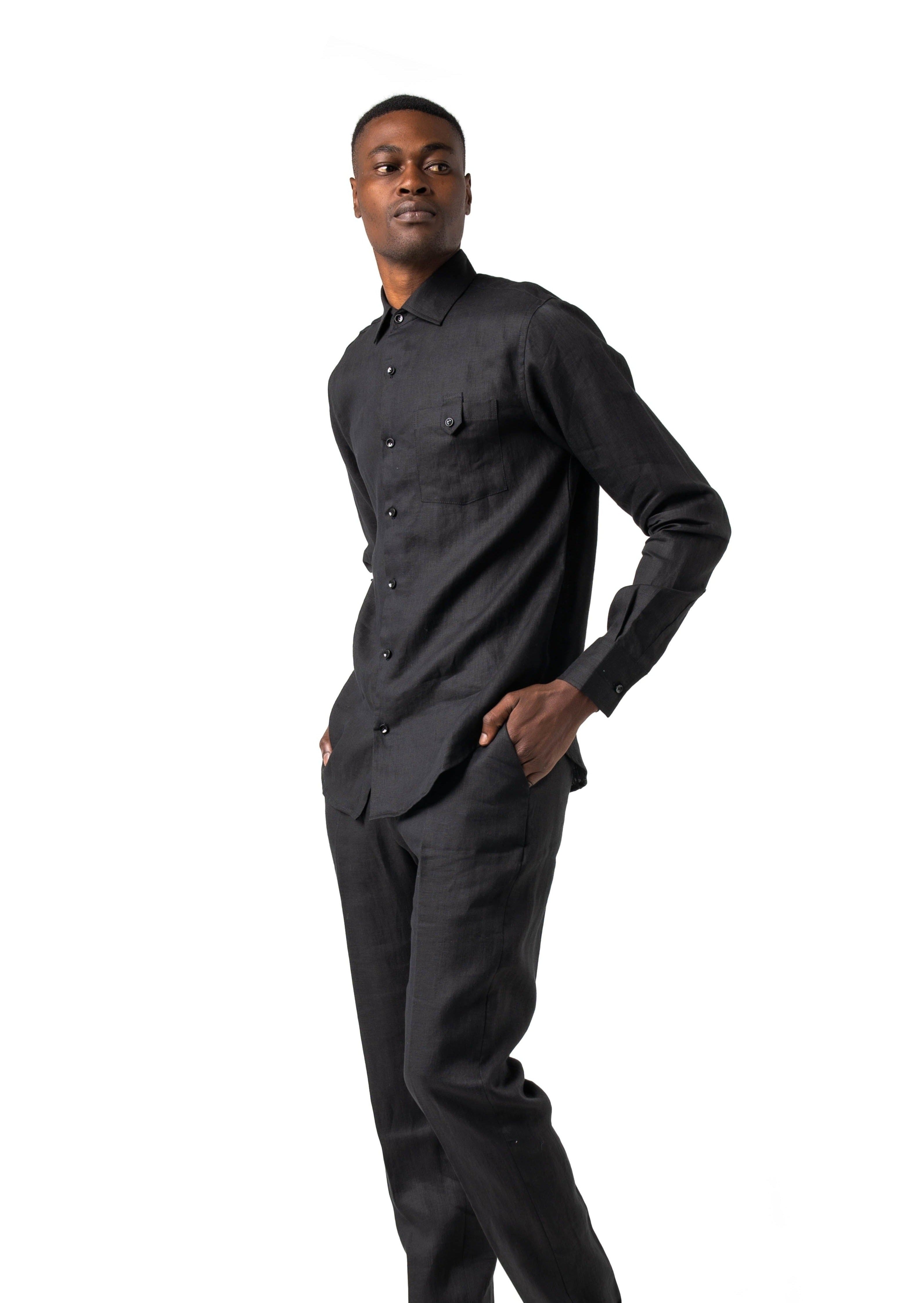 Organic Linen Set (Black)