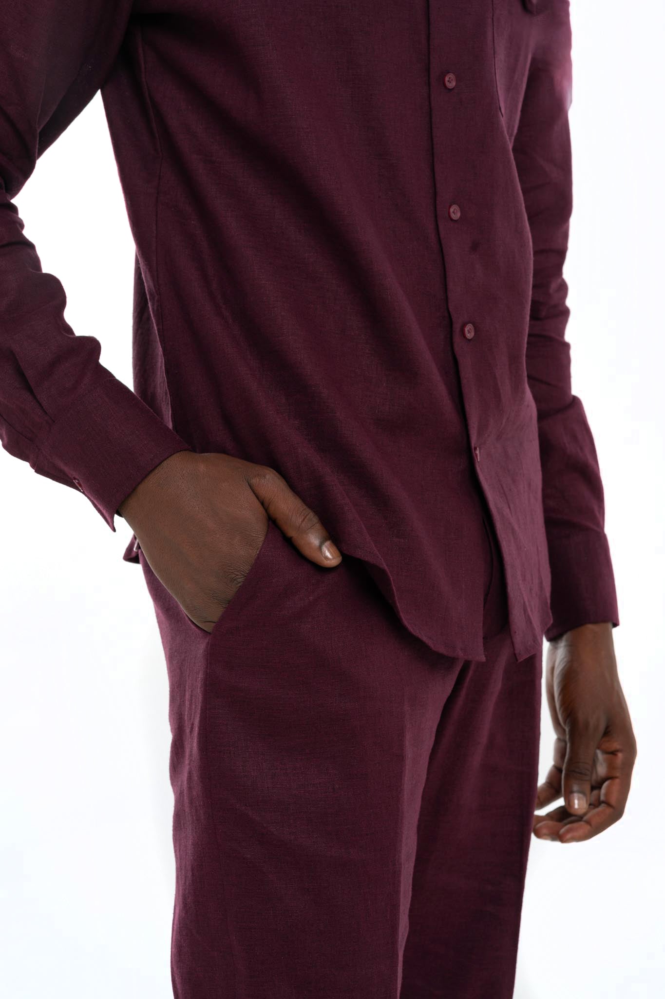 Organic Linen Set (Deep Plum)