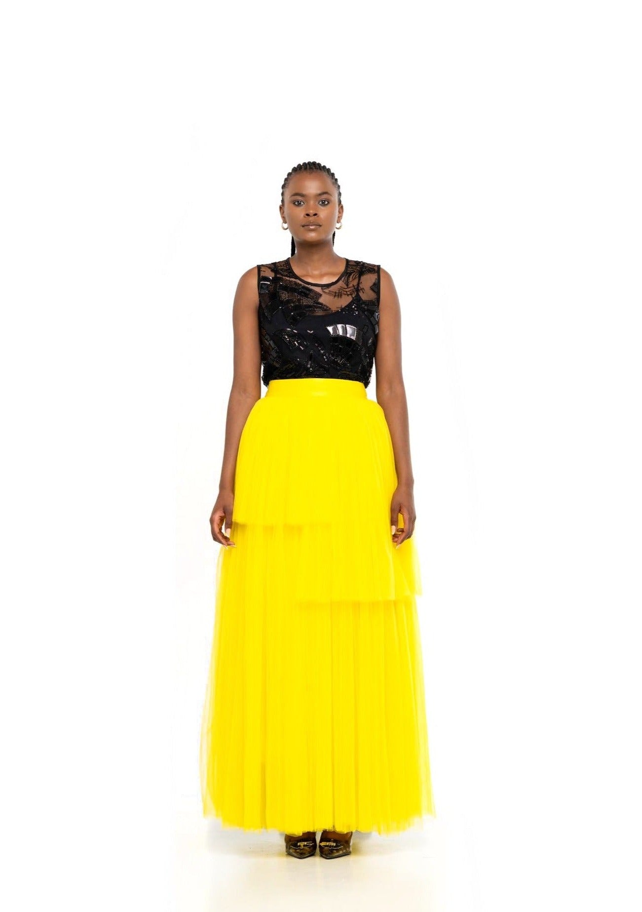 Layered Tulle Skirt (Yellow)